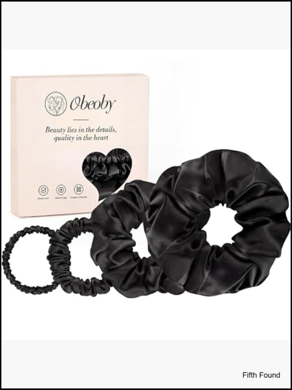 4 Pack Mulberry Silk Scrunchies - 19 Momme, Hair Ties for Ponytail Bun Sleep